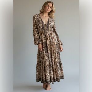 Chaudry BoHo Floral Bohemian Maxi Dress